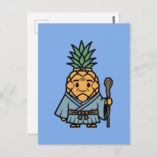 Funny Pineapple Sensei Master Samurai Illustration Briefkaart (Voorkant / Achterkant)