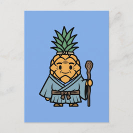 Funny Pineapple Sensei Master Samurai Illustration Briefkaart