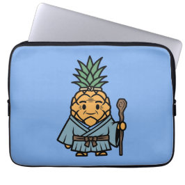 Funny Pineapple Sensei Master Samurai Illustration Laptop Sleeve