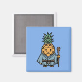 Funny Pineapple Sensei Master Samurai Illustration Magneet (Voorkant / Achterkant)