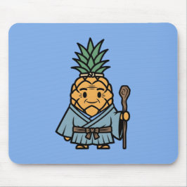Funny Pineapple Sensei Master Samurai Illustration Muismat