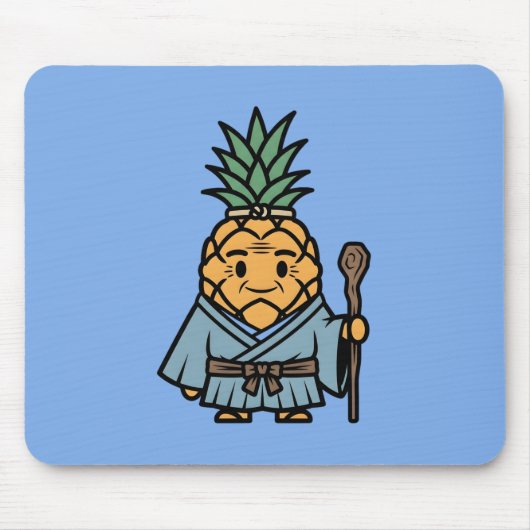 Funny Pineapple Sensei Master Samurai Illustration Muismat (Voorkant)
