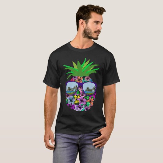 Funny Pineapple Sunbril Aloha Hawaiian Hawaii B T-shirt (Voorkant volledig)