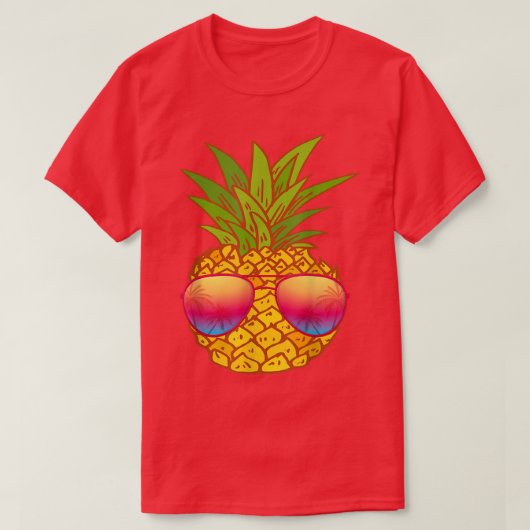 Funny Pineapple Sunbrile Art Hawaiian Aloha Hawa T-shirt (Design voorkant)
