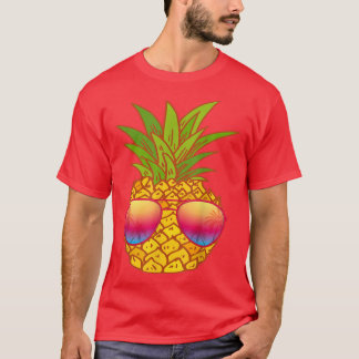 Funny Pineapple Sunbrile Art Hawaiian Aloha Hawa T-shirt