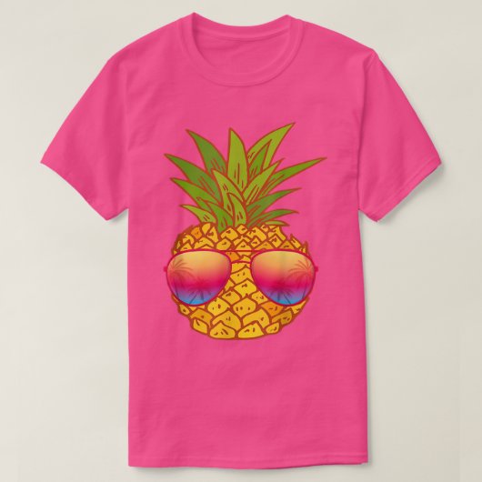 Funny Pineapple Sunbrile Art Hawaiian Aloha Hawa T-shirt (Design voorkant)