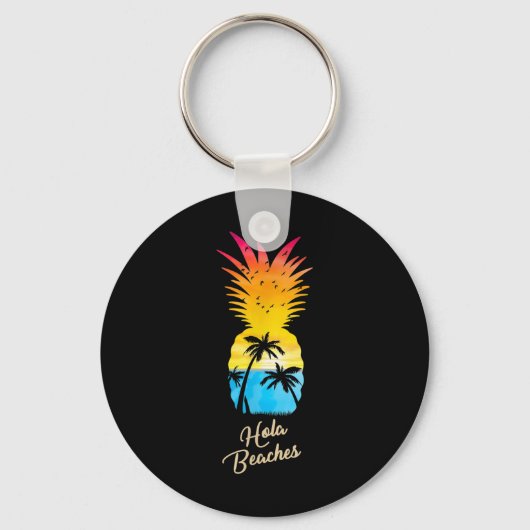 Funny Pineapple Sunset - Hola Stranden Sleutelhanger (Voorkant)