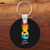 Funny Pineapple Sunset - Hola Stranden Sleutelhanger (Voorkant)
