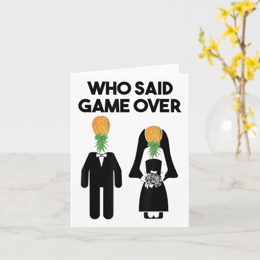 Funny Pineapple Swinger Gift Wedding Bride Groom Kaart (Gele Bloem)
