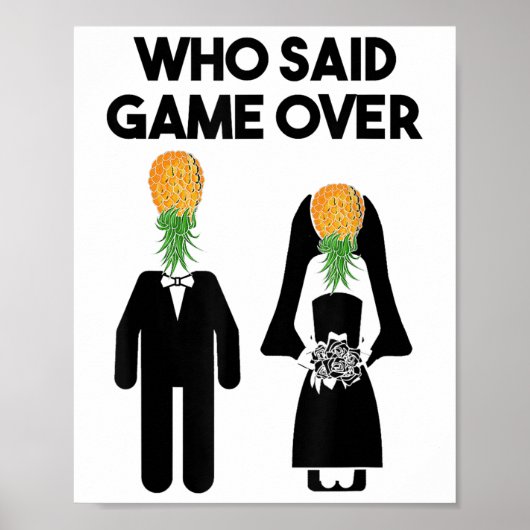 Funny Pineapple Swinger Gift Wedding Bride Groom Poster (Voorkant)