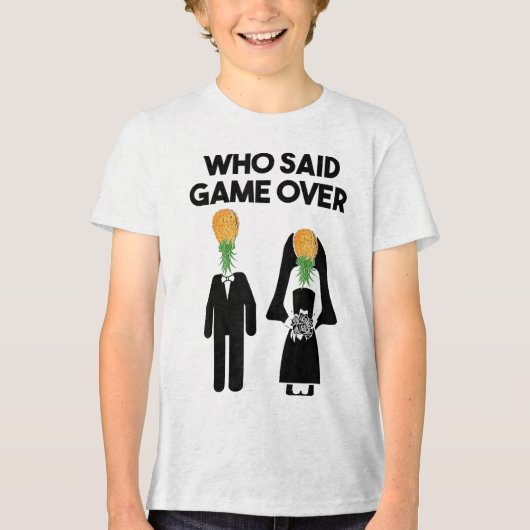 Funny Pineapple Swinger Gift Wedding Bride Groom Tri-Blend Shirt (Voorkant)