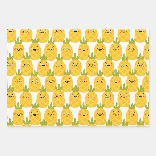 Funny Pineapple Wrapping Paper Set (Voorkant)