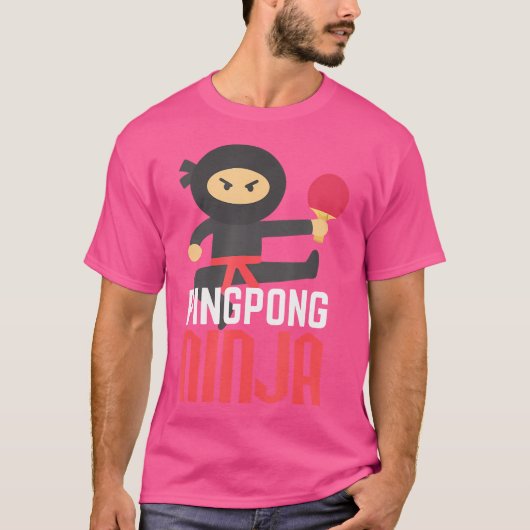 Funny Ping Pong Ninja Shirt Table Tennis (Voorkant)