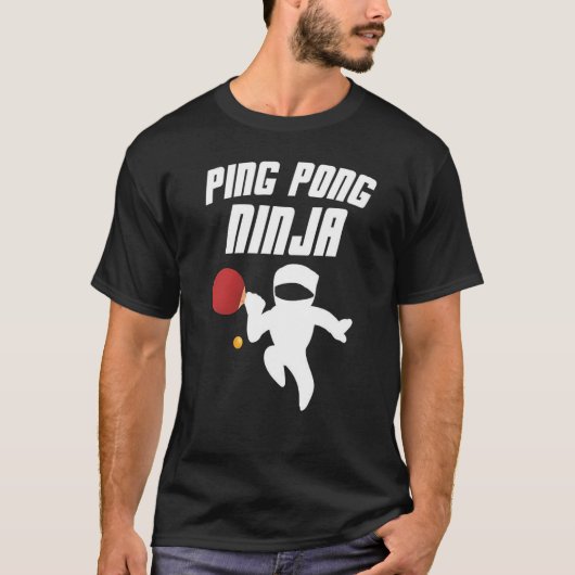 Funny Ping Pong Ninja T-Shirt Table Tennis Lover S (Voorkant)