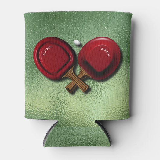 Funny ping pong Table Tennis Paddle met ovalen Bal Blikjeskoeler (Voorkant)