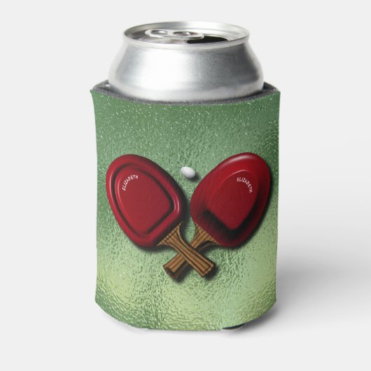 Funny ping pong Table Tennis Paddle met ovalen Bal Blikjeskoeler (Blikje Achterkant)