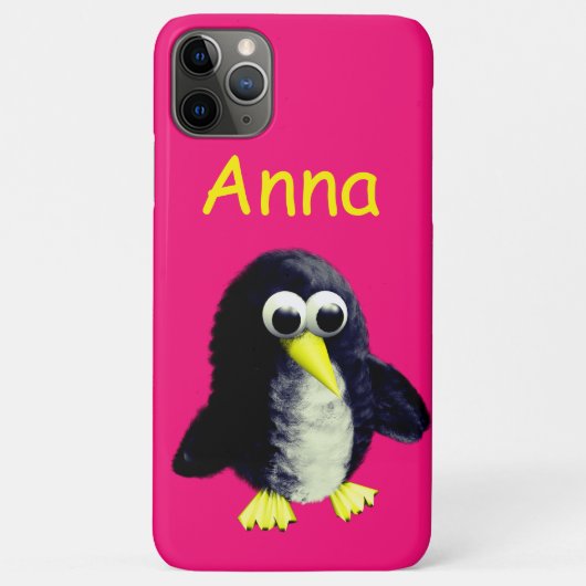 Funny pinguin, gepersonaliseerd bagagelabel Case-Mate iPhone case (Achterkant)