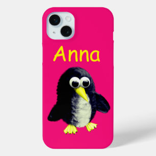 Funny pinguin, gepersonaliseerd iPhone 15 mini hoesje
