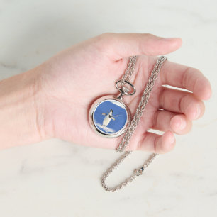 Funny pinguin op ijsfoto horloge