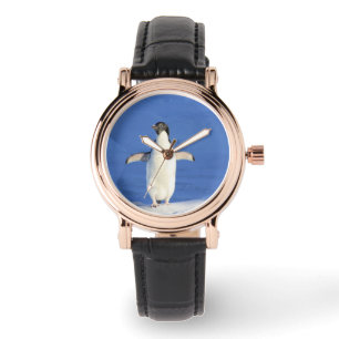 Funny pinguin op ijsfoto horloge