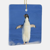 Funny pinguin op ijsfoto keramisch ornament (Rechts)