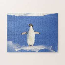 Funny pinguin op ijsfoto legpuzzel