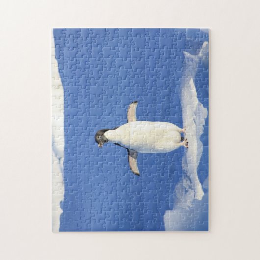 Funny pinguin op ijsfoto legpuzzel (Verticaal)