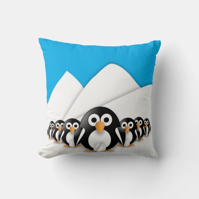 Funny pinguins kussen (Voorkant)