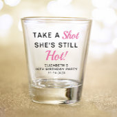 Funny Pink 40th Birthday Party Favor Shot Glas