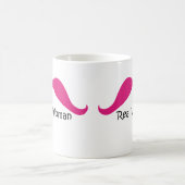 Funny Pink and Black Real Women Mustache Koffiemok (Center)