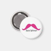 Funny Pink and Black Real Women Mustache Magneet (Voorkant / Achterkant)