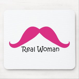 Funny Pink and Black Real Women Mustache Muismat