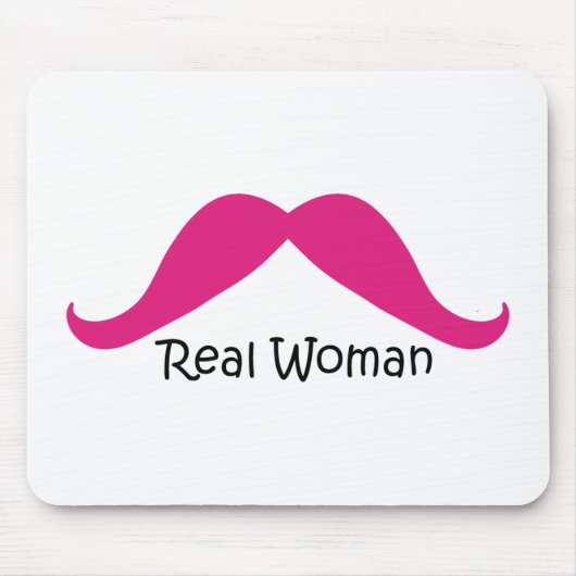 Funny Pink and Black Real Women Mustache Muismat (Voorkant)