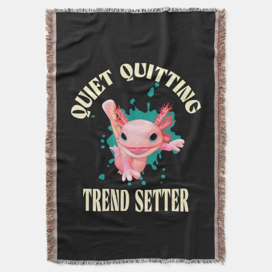Funny Pink Axolotl Quiet Quitting Trend Setter Deken (Voorkant Verticaal)