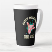 Funny Pink Axolotl Quiet Quitting Trend Setter Latte Mok (Rechterhoek)