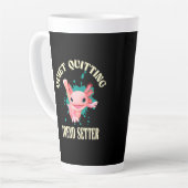 Funny Pink Axolotl Quiet Quitting Trend Setter Latte Mok (Linkerhoek)