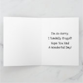 Funny Pink Belated Birthday Wishes Kaart (Binnen)