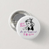 Funny Pink Black Retro Bunco Ronde Button 3,2 Cm (Voorkant /achterkant)