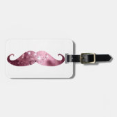 Funny Pink Bling Mustache Bagagelabel (Voorkant horizontaal)