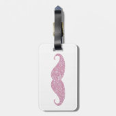 Funny Pink Bling Mustache Bagagelabel (Achterkant verticaal)