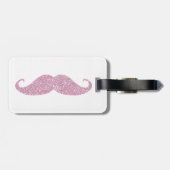 Funny Pink Bling Mustache Bagagelabel (Achterkant horizontaal)