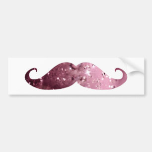 Funny Pink Bling Mustache Bumpersticker