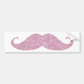 Funny Pink Bling Mustache Bumpersticker (Voorkant)