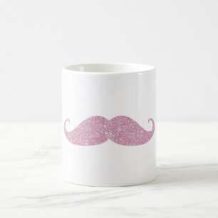 Funny Pink Bling Mustache Koffiemok