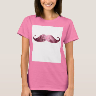 Funny Pink Bling Mustache T-shirt
