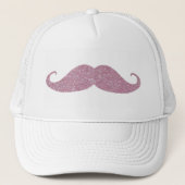 Funny Pink Bling Mustache Trucker Pet (Voorkant)