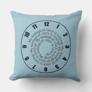 Funny Pink Blue Biological Clock is proefpiloot Kussen