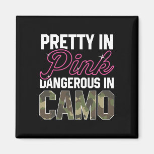 Funny Pink Camo jaagende Grafische Vrouwen Deer Bu Magneet