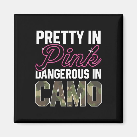 Funny Pink Camo jaagende Grafische Vrouwen Deer Bu Magneet (Voorkant)