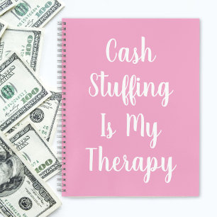 Funny Pink Cash Stuffing is mijn therapie Notitieboek